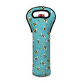 Little Bee Pattern Print Single Neoprene Wine Tote