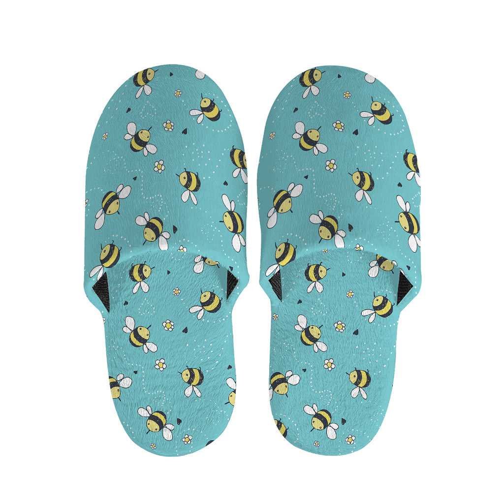 Little Bee Pattern Print Slippers