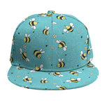 Little Bee Pattern Print Snapback Cap