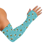 Little Bee Pattern Print Sun Protection Arm Sleeves