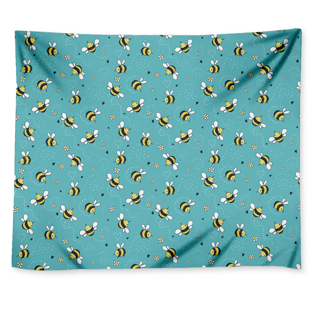 Little Bee Pattern Print Tapestry