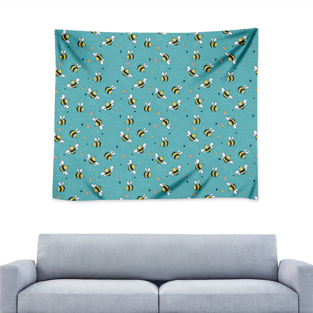 Little Bee Pattern Print Tapestry