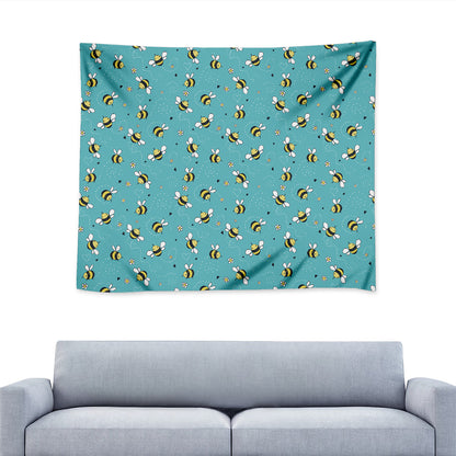 Little Bee Pattern Print Tapestry