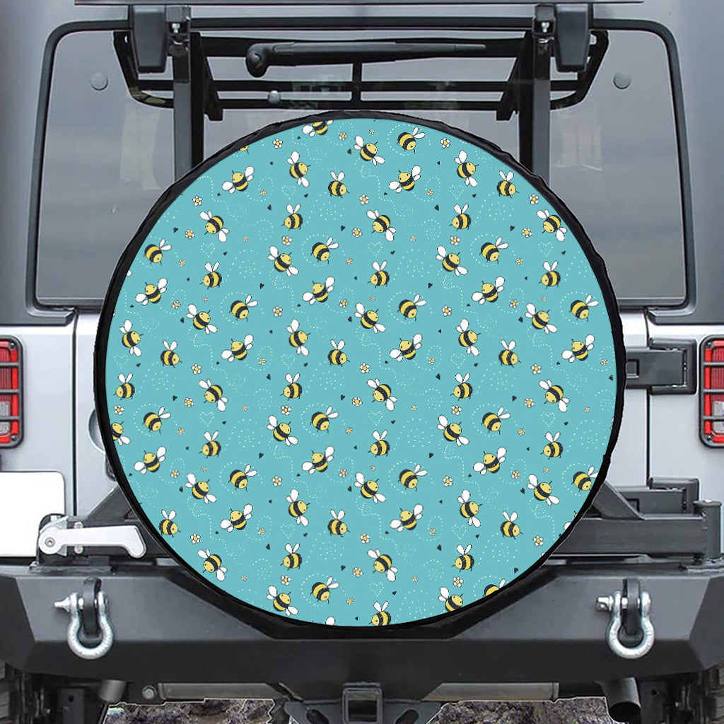 Little Bee Pattern Print Tire Cover
