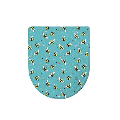 Little Bee Pattern Print Toilet Lid Cover