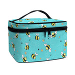 Little Bee Pattern Print Travel Makeup Bag