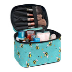 Little Bee Pattern Print Travel Makeup Bag
