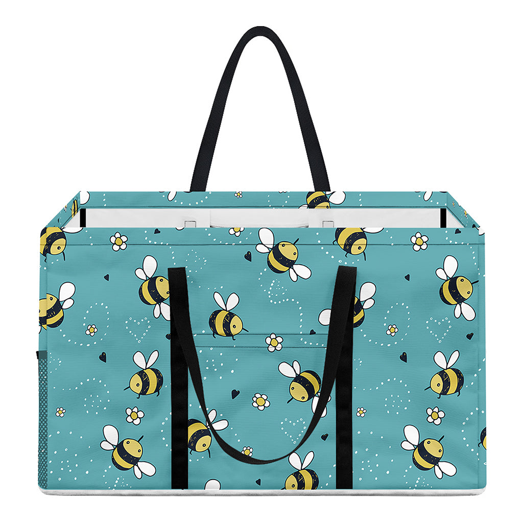 Little Bee Pattern Print Utility Tote Bag