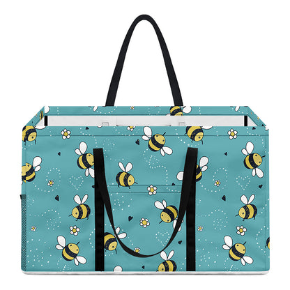 Little Bee Pattern Print Utility Tote Bag