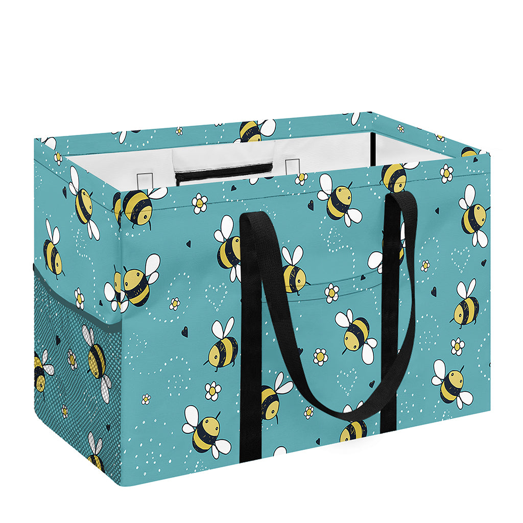 Little Bee Pattern Print Utility Tote Bag