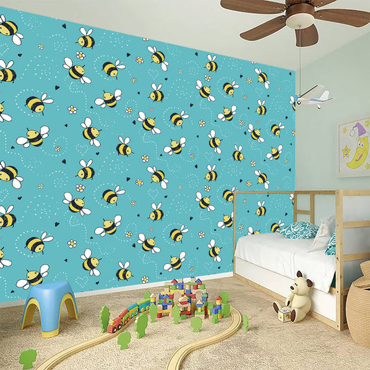 Little Bee Pattern Print Wall Sticker