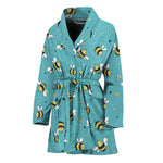 Little Bee Pattern Print Women's Bathrobe