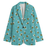 Little Bee Pattern Print Women's Blazer