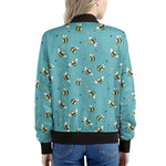 Little Bee Pattern Print Women's Bomber Jacket