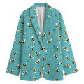 Little Bee Pattern Print Women's Cotton Blazer