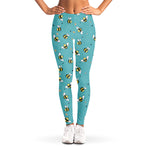 Little Bee Pattern Print Women's Leggings