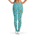 Little Bee Pattern Print Women's Leggings