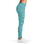 Little Bee Pattern Print Women's Leggings