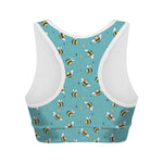 Little Bee Pattern Print Women's Sports Bra