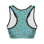 Little Bee Pattern Print Women's Sports Bra