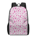 Little Breast Cancer Ribbon Print 17 Inch Backpack