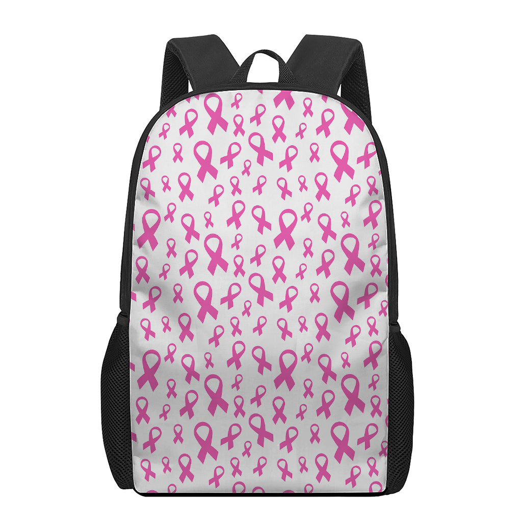 Little Breast Cancer Ribbon Print 17 Inch Backpack