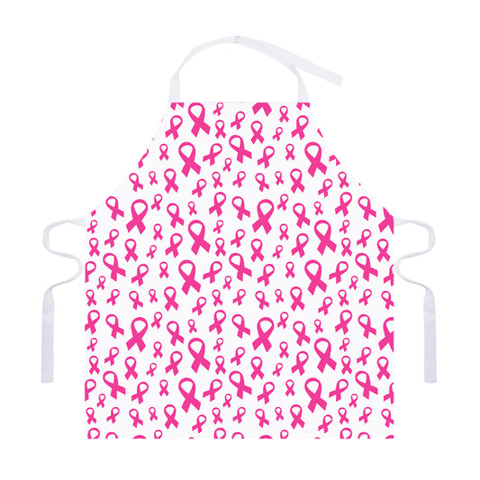 Little Breast Cancer Ribbon Print Adjustable Apron