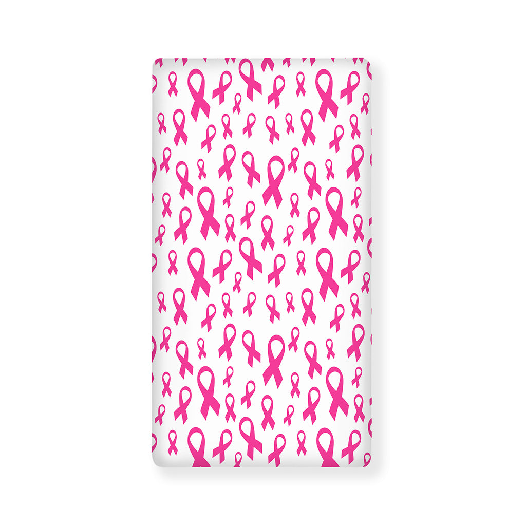 Little Breast Cancer Ribbon Print Baby Crib Sheet