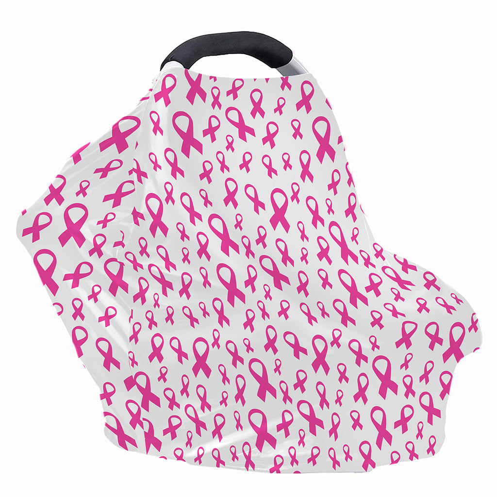 Little Breast Cancer Ribbon Print Baby Seat Cover