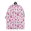 Little Breast Cancer Ribbon Print School Backpack