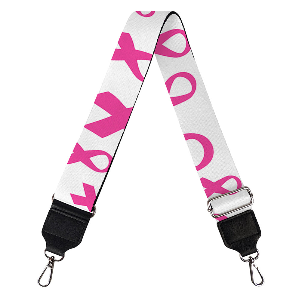 Little Breast Cancer Ribbon Print Bag Strap