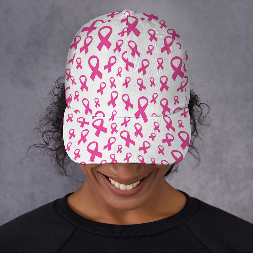 Little Breast Cancer Ribbon Print Baseball Cap