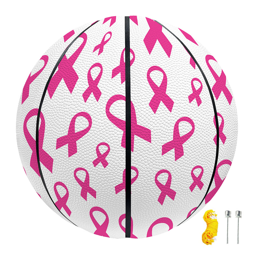 Little Breast Cancer Ribbon Print Basketball