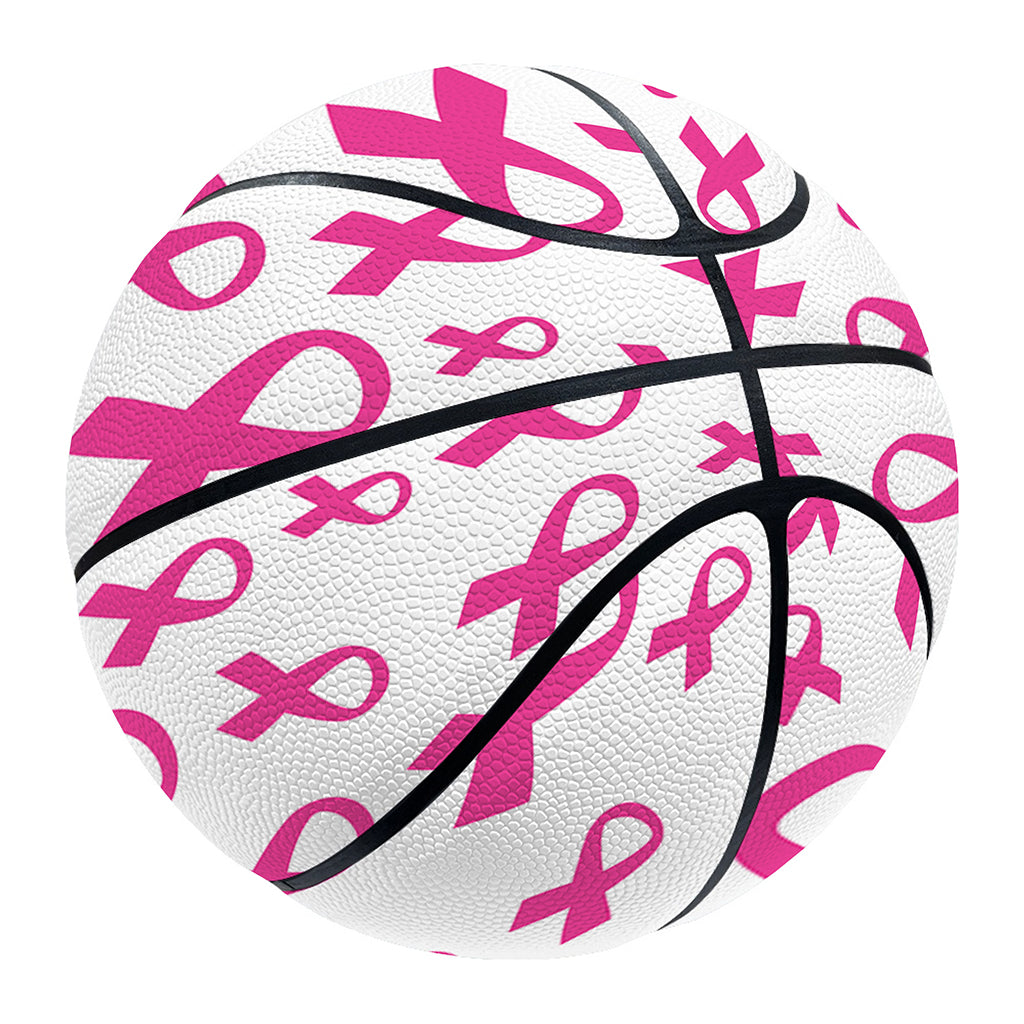Little Breast Cancer Ribbon Print Basketball