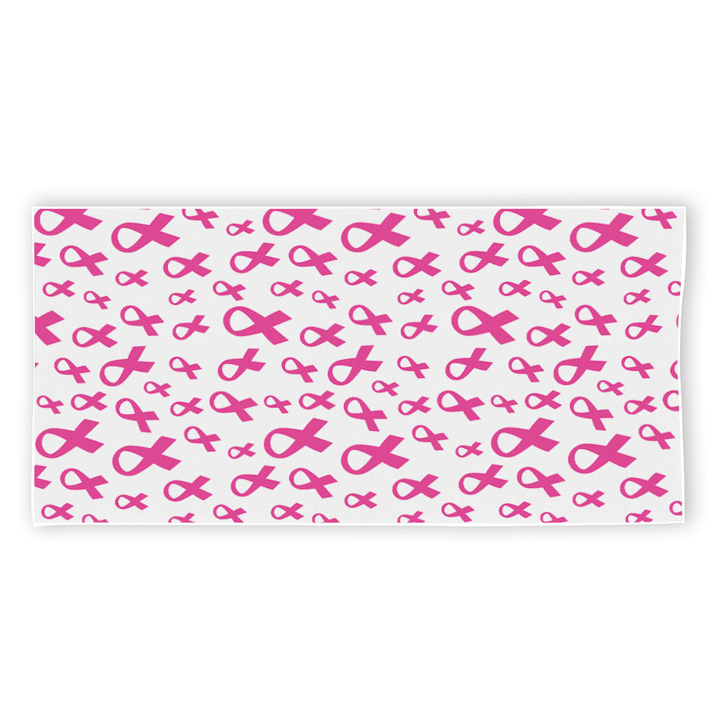 Little Breast Cancer Ribbon Print Beach Towel