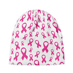 Little Breast Cancer Ribbon Print Beanie