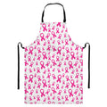 Little Breast Cancer Ribbon Print Bib Apron With Pocket