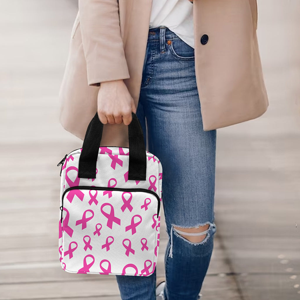 Little Breast Cancer Ribbon Print Bible Tote Bag
