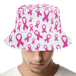 Little Breast Cancer Ribbon Print Bucket Hat