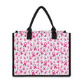 Little Breast Cancer Ribbon Print Canvas Tote Bag