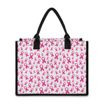 Little Breast Cancer Ribbon Print Canvas Tote Bag