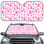 Little Breast Cancer Ribbon Print Car Windshield Sun Shade