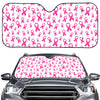 Little Breast Cancer Ribbon Print Car Windshield Sun Shade