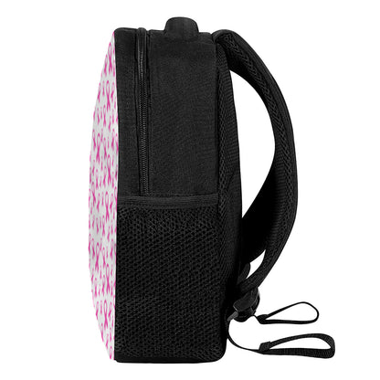 Little Breast Cancer Ribbon Print Casual Backpack