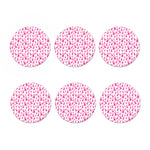 Little Breast Cancer Ribbon Print Coaster Set