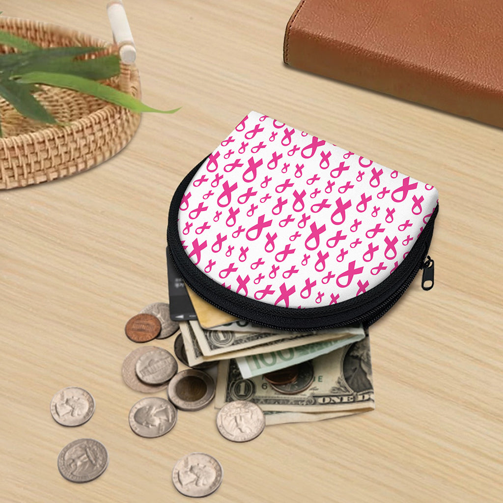 Little Breast Cancer Ribbon Print Coin Purse