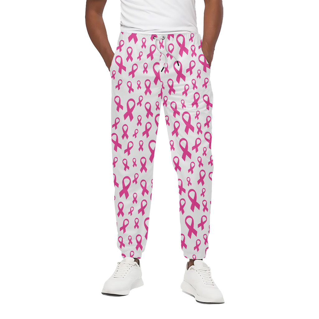 Little Breast Cancer Ribbon Print Cotton Pants