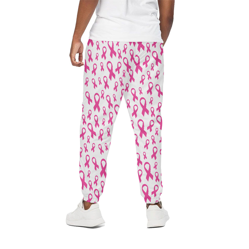 Little Breast Cancer Ribbon Print Cotton Pants