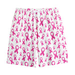 Little Breast Cancer Ribbon Print Cotton Shorts
