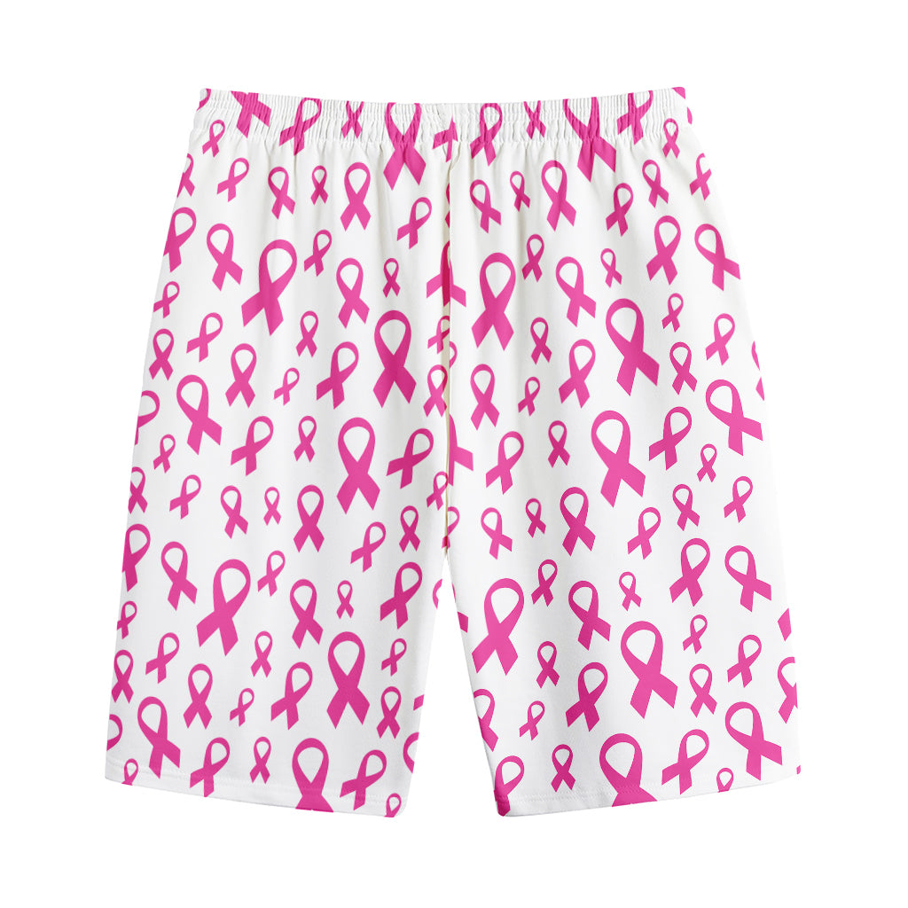 Little Breast Cancer Ribbon Print Cotton Shorts